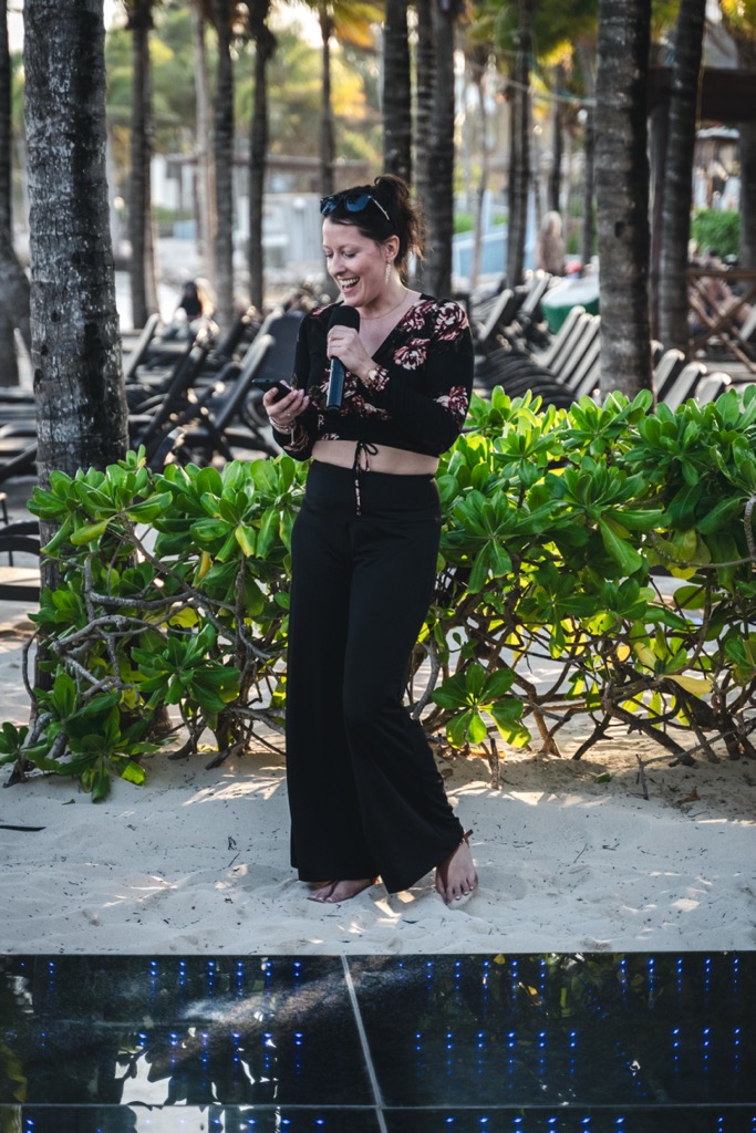 Alysia working at her computer